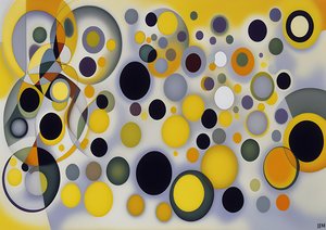 Abstract: Silver-Yellow Circles 4