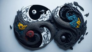 Encaustic Feng Shui Concept of Yin and Yang 04