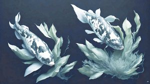 Koi Carp Fish White Marble