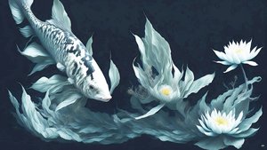 Koi Carp Fish White Marble