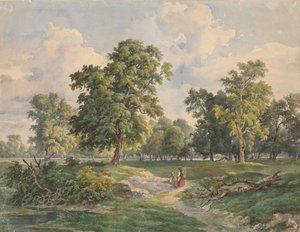 Large Park Landscape, Laxenburg by Josef Kriehuber