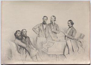 Austrian Composers; Heinrich Proch, Franz von Suppé, Karl Binder, Anton Emil Titl, Anton Maria Storch by Josef Kriehuber