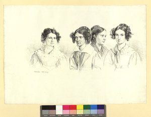 Four Girls on a Sheet by Josef Kriehuber