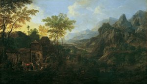 Ideal Landscape with Peasant Fair by Josef Orient