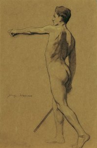 Standing Male Nude by Josef Wawra