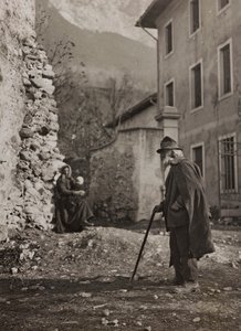 Old man on a country road by Josef Zohles