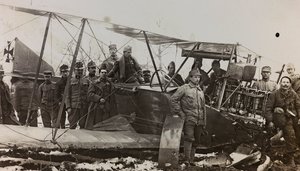 Album: My World War Memories of the South-Western Front in Carinthia, Italy, Trentino-Alto Adige 31/03/1915-12/11/1918: Austrian Soldiers with a Military Vehicle (b/w photo) by Josef Zohles