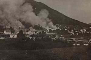 Album "Meine weltkriegs - Erinnerungen South-West Front (Carinthia, Italy, South Tyrol) 31/03/1915-12/11/1918 - Josef Zohles Wien": bombings in Tarvisio by Josef Zohles