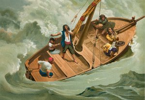Leibniz in a boat on the Adriatic