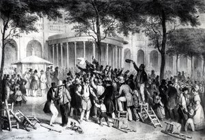 Reading of the Rulings Published in the Newspaper Moniteur in the gardens of Royal Palace in Paris, July 26