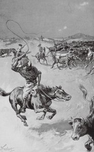Cattle-Mustering in Queensland by Joseph (after) Finnemore