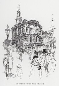 St Mary-le-Strand from the East by Joseph (after) Pennell