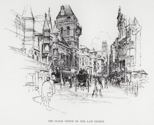 The Clock Tower of the Law Courts by Joseph (after) Pennell