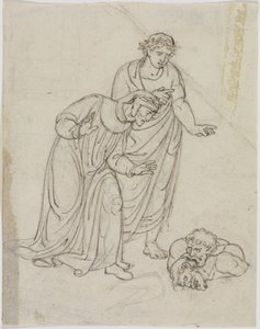 The Traitors to Their Country in the Ice, Count Ugolino and Archbishop Ruggieri, Tearing Each Other to Pieces (Dante, Inferno, Canto 33, V 109) by Joseph Anton Koch