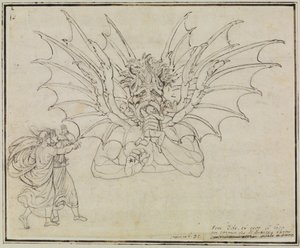 Lucifer (Dante Inferno, Canto 34, V 37) by Joseph Anton Koch