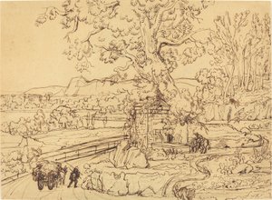 The Roman Campagna with an Ancient Fountain by Joseph Anton Koch