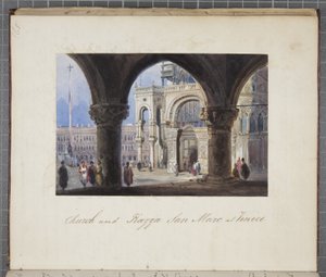 Church and Piazza San Marco at Venice, Pasted into Thomas Moody