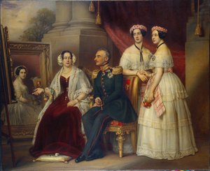 Family Portrait of Joseph, Duke of Saxe-Altenburg. by Joseph Carl Stieler