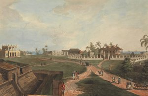 Government House & Council House, Fort Marlborough, Benkulen, Sumatra, 1799 by Joseph Constantine Stadler