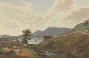 Soongey Lamou Hills Fort Marlborough, Benkulen, Sumatra, 1799 by Joseph Constantine Stadler