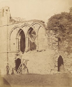 Easby Abbey. The Refectory, 1850s by Joseph Cundall