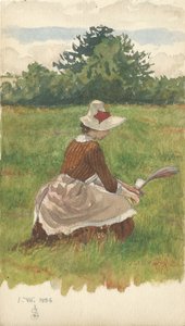 Woman Gathering Beach Grass 1.VIII.1886, 1886 by Joseph Edward Southall