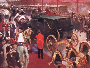 The Arrival of Her Majesty Queen Alexandra at Paddington Station on the Occasion of the Funeral of Her Late Majesty Queen Victoria, 2 February 1901 by Joseph Finnemore