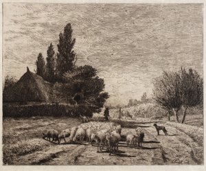 Village Street in France by Joseph Foxcroft Cole