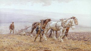 Ploughing the Downs by Joseph Harold Swanwick