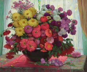 Bowl of Flowers by Joseph Henry Sharp