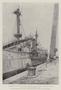 The Building of a Battle-Ship, HMS Ocean, Twin-Screw, 1st Class, 12,950 Tons, in the Dockyard at Plymouth