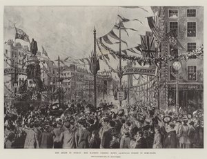 The Queen in Dublin, Her Majesty Passing Down Sackville Street in Semi-State