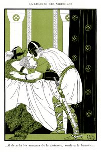 Legend of Nibelunge: Siegfried Embraces the Walkyrie Brunnhilde