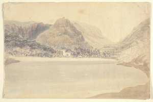 Grassmere Lake and Church by Joseph Mallord William (attr.to) Turner