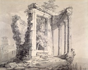 Temple of the Sibyl, Tivoli by Joseph Mallord William (attr.to) Turner