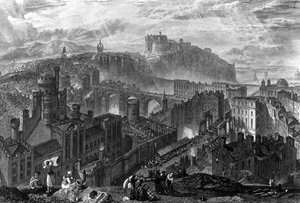 Edinburgh from the Calton Hill, engraved by George Cooke, 1820