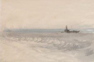 Grey Sea, Boat Running Ashore