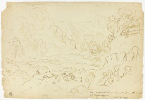 The Fall of the River Tumble (recto); View of Fastraly (verso) by Joseph Mallord William Turner
