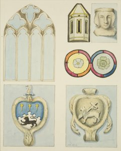 Details of interior of Temple Church by Joseph Manning
