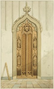 Doors made by Clarke, on each side of the altar of St Mark