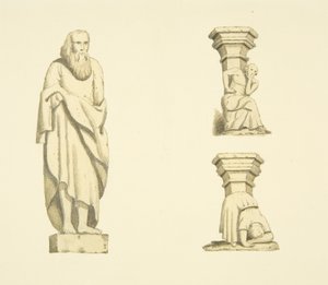 Figure and Two Trusses in Niches of Tower of St Mary Redcliffe by Joseph Manning