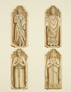 Four figures decorating the doors made by Clarke, on each side of the altar of St Mark