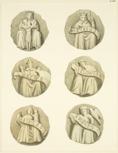 Groin Stones (Bosses) in Ceiling of Redcliffe Church by Joseph Manning