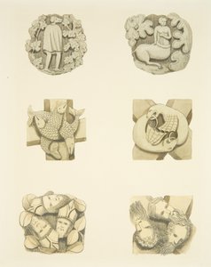 Six Groin Stones in Ceiling on Entering the North Door of Bristol Cathedral by Joseph Manning