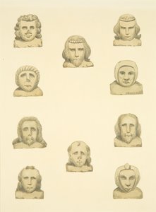 Ten Heads in Frieze Around North Porch of St Mary Redcliffe by Joseph Manning