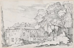 Houses and a Garden on a Hillside in Italy by Joseph Marie Vien