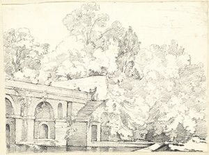 The Fishpond at Villa Madama by Joseph Marie Vien