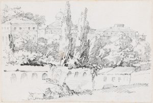 Walls of Rome with Santa Maria del Popolo in the Distance by Joseph Marie Vien