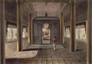 A Soldier Standing in a Rangoon Temple by Joseph Moore