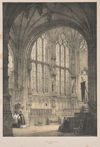 Architecture of the Middle Ages: In St. Jacques, Dieppe, East End, Interior by Joseph Nash